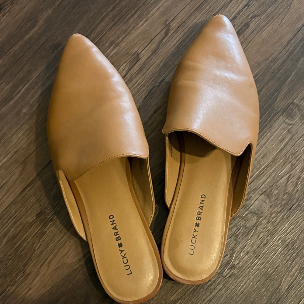 Lucky Brand Leather Mules Slip-On Flats